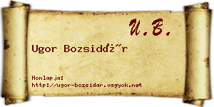 Ugor Bozsidár névjegykártya